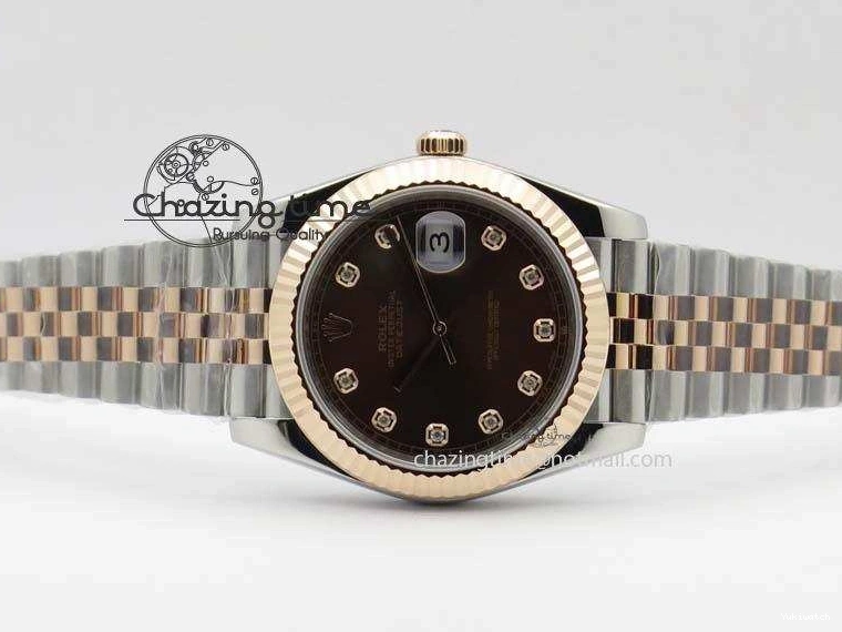Noob Dial RG Brown Diam 41mm On Jubilee Wrapped Best Bezel Fluted DateJust 126303 Edition 1:1 A3235 Bracelet 1221
